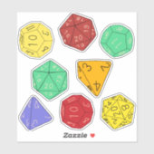 Sticker Jeu RPG Dice, Commission, Jeux d'Imaginaire Sticke (Feuille)