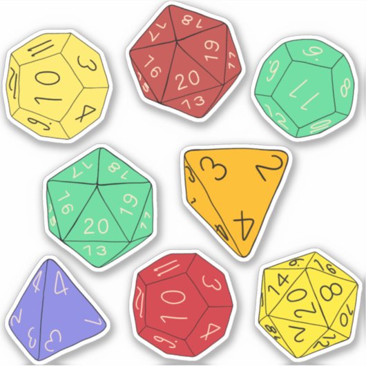 Sticker Jeu RPG Dice, Commission, Jeux d'Imaginaire Sticke (Devant)