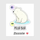 Sticker Jeu scientifique amusant pour l'ours polaire (Feuille)