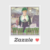 Sticker Jeune fille barman St. Patrick's Day (Feuille)