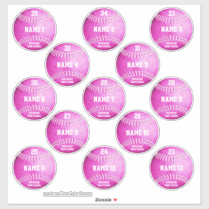 Sticker Jeux de balles roses de 13 personnages