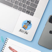Sticker Jiggy Saw Funny Dancing Tool Pun (Ordinateur portable avec iPhone)