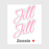 Sticker Jill Nom décoratif en rose x2 (Feuille)
