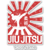Sticker Jiu Jitsu Fighter Arts martiaux Vintages japonais (Devant)