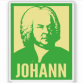 Sticker Johann Bach Pop Art Portrait Coupe Vinyl (Devant)