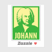 Sticker Johann Bach Pop Art Portrait Coupe Vinyl (Feuille)