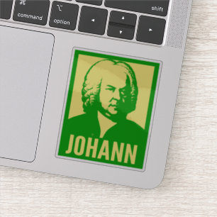 Sticker Johann Bach Pop Art Portrait Coupe Vinyl