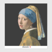 Sticker Johannes Vermeer - Fille avec une oreille perle (Feuille)