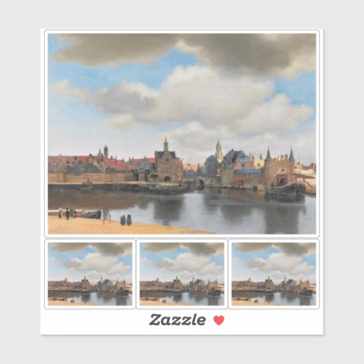 Sticker Johannes Vermeer, van Deft, Vue de Delft (Feuille)