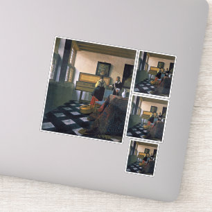 Sticker Johannes Vermeer, van Delft, La leçon de musique