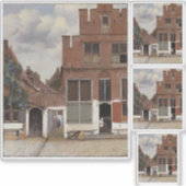 Sticker Johannes Vermeer, Vue Des Maisons À Delft (Devant)