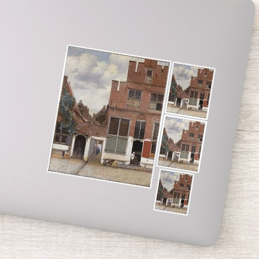 Sticker Johannes Vermeer, Vue Des Maisons À Delft (Détail)