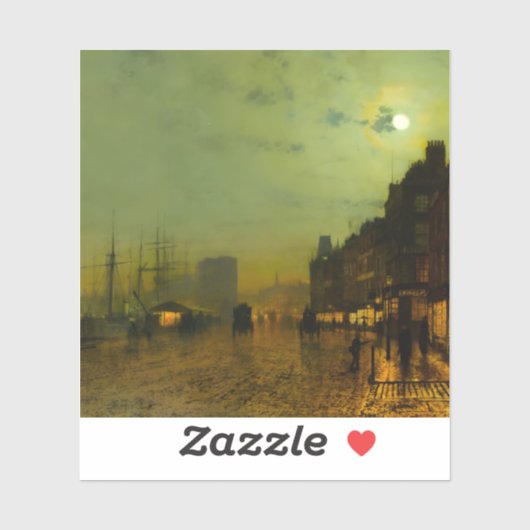 Sticker John Atkinson Grimshaw Glasgow Docks (Feuille)