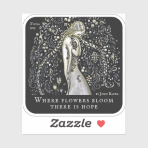 Sticker John Bauer Flora déesse Fleurs renouveau du printe