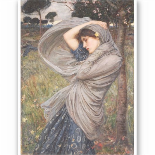 Sticker John William Waterhouse - Boreas (Devant)