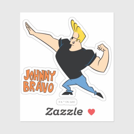Sticker Johnny Bravo Flexing (Feuille)