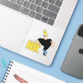 Sticker Johnny Bravo - Hunk (Ordinateur portable avec iPhone)