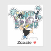 Sticker Johnny Bravo Palm Tree Nom (Feuille)