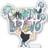 Sticker Johnny Bravo Palm Tree Nom (Devant)