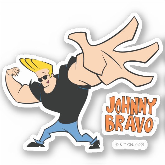 Sticker Johnny Bravo Pose Iconique (Devant)