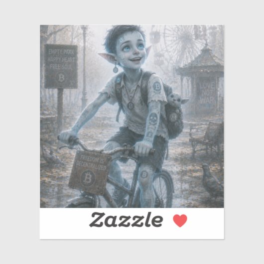 Sticker Joie / Cycliste / Parc Vide (Feuille)
