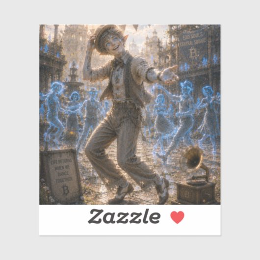 Sticker Joie / Danseuse de swing / Square Central (Feuille)