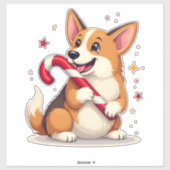 Sticker Joie de Corgi Candy Cane (Feuille)