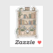 Sticker Joie de la bibliothèque cosy (Feuille)