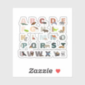 Sticker Joli Alphabet ABC Animaux (Feuille)