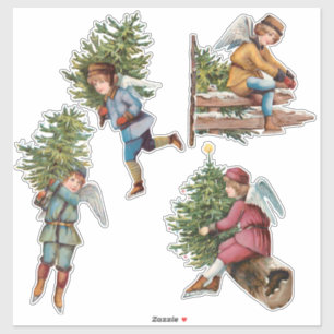 Sticker Joli Angels Vintages de patinage sur glace avec ar