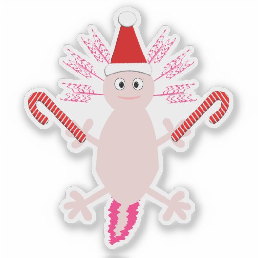 Sticker Joli Axolotl de Noël (Devant)