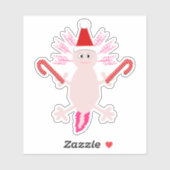 Sticker Joli Axolotl de Noël (Feuille)