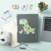 Sticker Joli bébé dinosaure en patchwork (Couverture iPad)