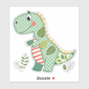Sticker Joli bébé dinosaure en patchwork