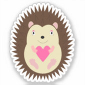 Sticker Joli bébé hérisson rose fille (Recto)
