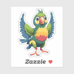 Sticker Joli bébé perroquet personnage de dessin animé