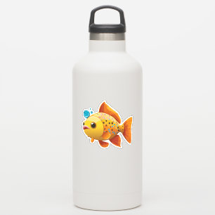 Sticker Joli bébé poisson rouge personnage de dessin animé