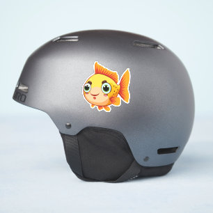 Sticker Joli bébé poisson rouge personnage de dessin animé