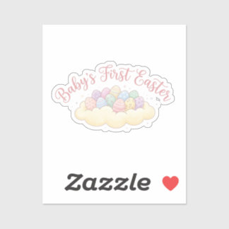 Sticker Joli bébé, premier Pâques, étape importante, œufs