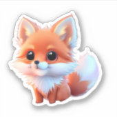 Sticker Joli bébé renard Forêt bois amis (Devant)