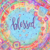 Sticker Joli BoHo Floral Amusant Inspirivité Béni (Devant)