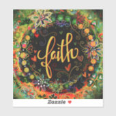 Sticker Joli Boho Floral Noir Élégant Faith Inspirivity (Feuille)