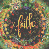 Sticker Joli Boho Floral Noir Élégant Faith Inspirivity (Devant)