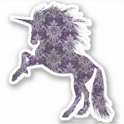 Sticker Joli Boho pourpre licorne (Devant)