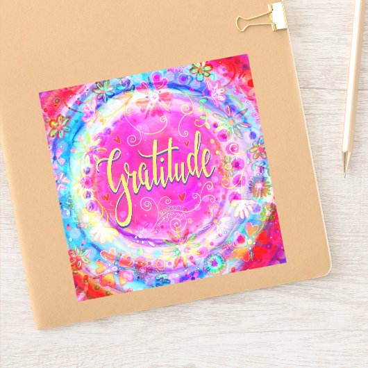 Sticker Joli Boho rose Gratitude Inspirivité (Carnet)