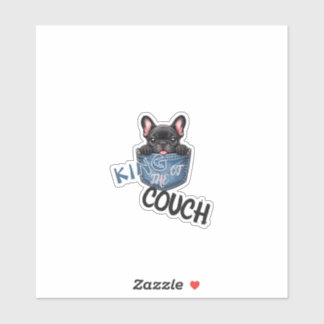 Sticker Joli Bouledogue Français Amoureux de Chien Drôle