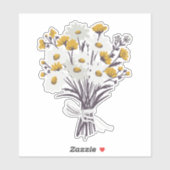 Sticker Joli Bouquet Daisy Fleur sauvage Floral (Feuille)