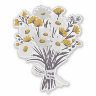 Sticker Joli Bouquet Daisy Fleur sauvage Floral