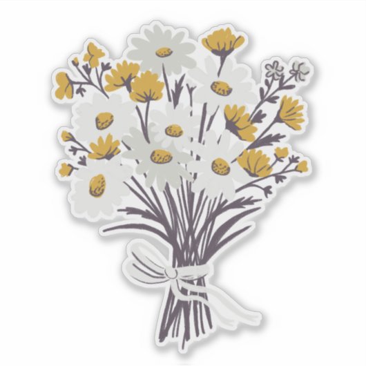 Sticker Joli Bouquet Daisy Fleur sauvage Floral (Devant)