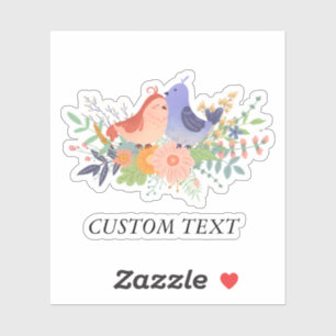 Sticker Joli Bouquet de fleurs printanières de lovebirds c